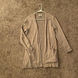 Tunic Taupe Open sweater with pockets
